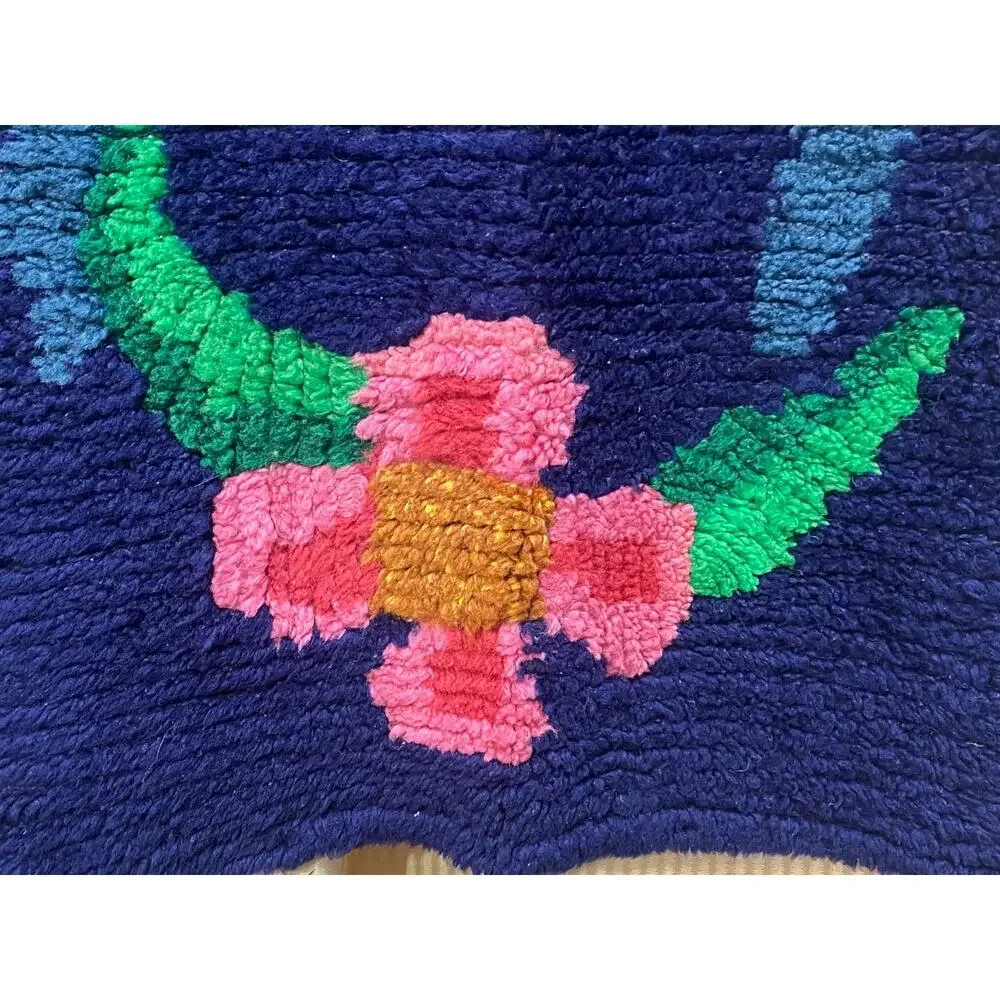 1930s Vintage Chenille Rug Mat Boudoir 31